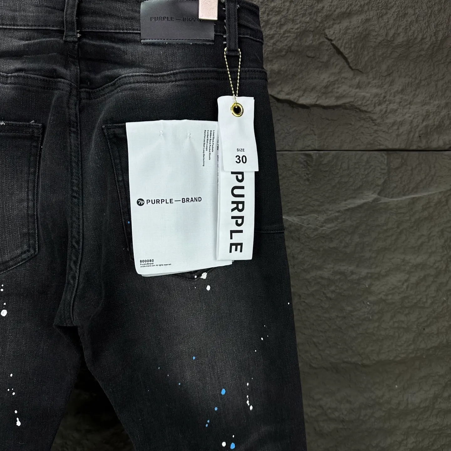 PURPLE BRAND 2026 New Arrival splash-ink hand-painted frayed couples style washed stretch jeans High version High version Top ceiling Quality Styles with different washed textures are very friendly to people with thin legs and thick legs. The straight and slim version is very flattering to the leg shape. Moderate length that never goes out of style, easy to match with casually, basic styling for various styles, a must-have in the wardrobe! The fabric is stiff but also makes the upper body soft without losing texture. The washing process is even more perfect. It is a must-have item for everyone! ! ! Washed wheat, hang tag, pants label, three labels complete Color: Black Size: 28, 30, 32, 34, 36 (five sizes)